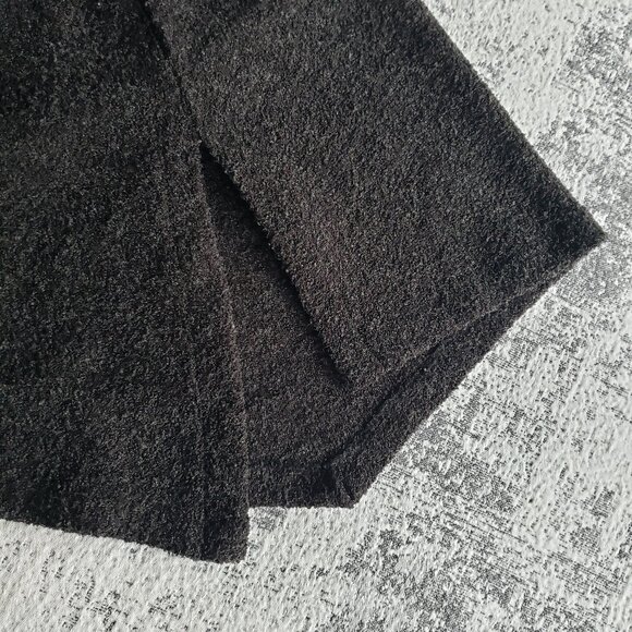 Grey Fuzzy Sleeveless High Neck Asymmetrical IZM Dress w Side Slit - Picture 11 of 12